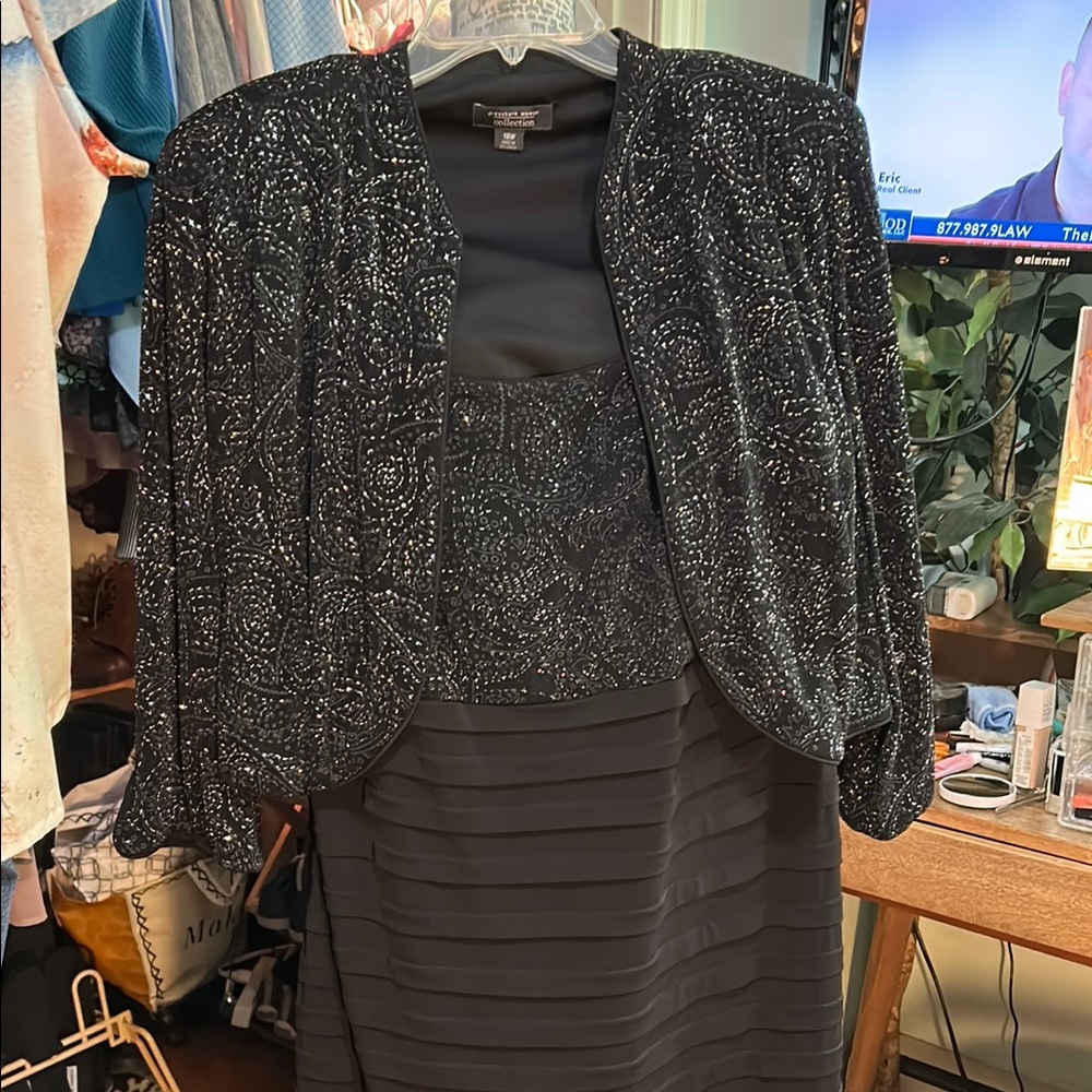 dressbarn Black and Silver Wedding Dress